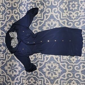 White House Black Market Navy Shirt Dress - Size 10
